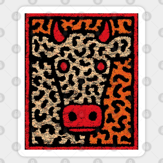 Realistic Cow Portrait | The Farmhouse Art Print Sticker by TuncGK